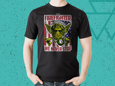 Firefighter firefighter fireman shooting typography t shirt