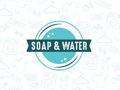 Soap & Water logo branding identity illustration laundry logo logo design