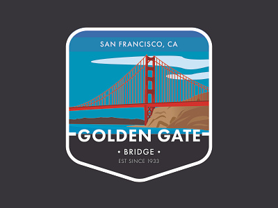 Golden Gate Bridge Badge animation badge bridge clean design flat golden gate bridge icon illustration illustrator minimal san francisco vector
