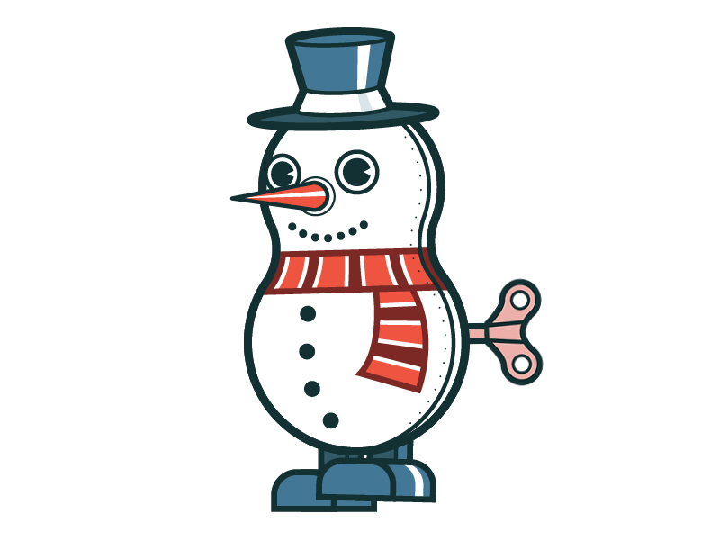 Tin Snowman snowman walk cycle winter