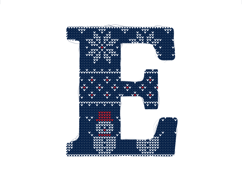 Holiday Card "E" christmas sweater