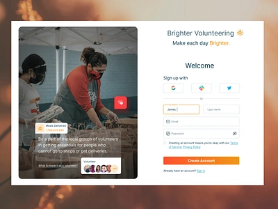 Volunteer Event Signup branding design graphic design typography ui ux vector