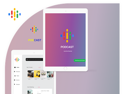 Podcast App Mockup app branding design illustration logo ui ux vector