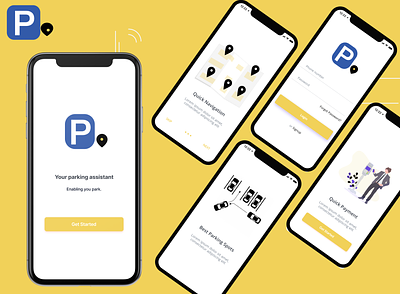 Parking App app branding design icon illustration logo typography ui ux vector