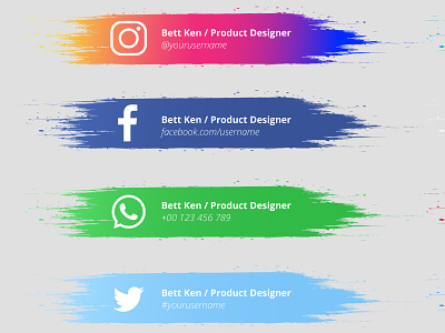 Modern social media with brush design pack design illustration