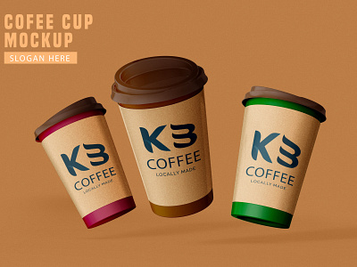 Coffee textured logo on paper cup