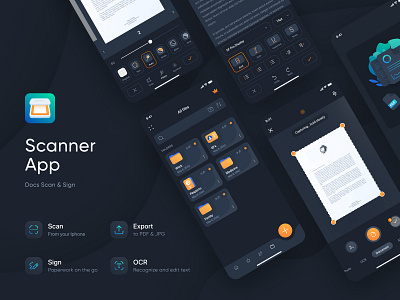 Scanner App app creative dark design digital logo mobile scanner ui ux
