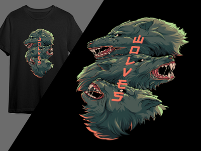 Tee Design "Wolves" apparel branding clothing design graphic graphic design illustration merch shirt tshirt