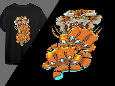 Tee Design "Tiger Claw" apparel branding clothing design graphic graphic design illustration merch shirt tshirt