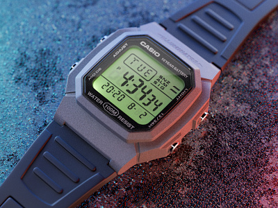 CASIO W-800HM 3d blender casio cgi industrialdesign productvis rendering timepiece vr watches