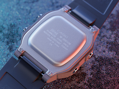 CASIO W-800HM CASEBACK 3d blender cgi design industrialdesign product productvisualization render rendering timepiece wristwatch