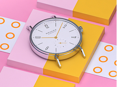 Nomos Tangente 3d brand design nomos render watch