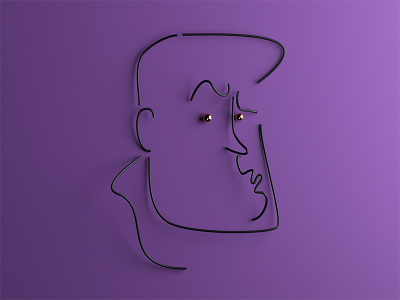 "Uh, Baby!" 3d character emotions graphic lines portrait simple