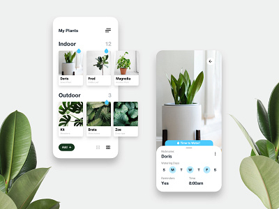 Greenery App (Concept) app app design grid iot mobile app mobile design mobile ui plants ui ux