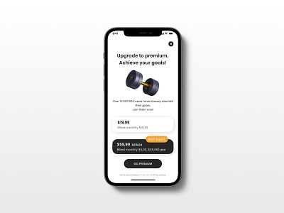 Thirty-sixth day of #DailyUI Challenge dailyui design figma fitatu fitness fitness app go premium mobile mobile app offer page premium special special offer special offer page subscription subscription page ui uiux ux