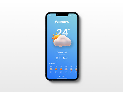 Thirty-seventh day of #DailyUI Challenge app cloud clouds cloudy dailyui design figma mobile mobile app overcast sun today weather ui uiux ux weather weather app weather mobile app weather page weather ui
