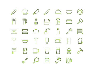 organic restaurant iconset green icon pack icons iconset interface line material design oraganic restaurant symbol ui ux