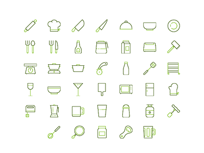 organic restaurant iconset