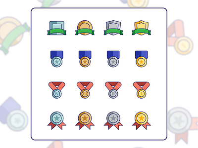 Medals Iconset app champion class filled grade icons iconset interface medals ui ux work