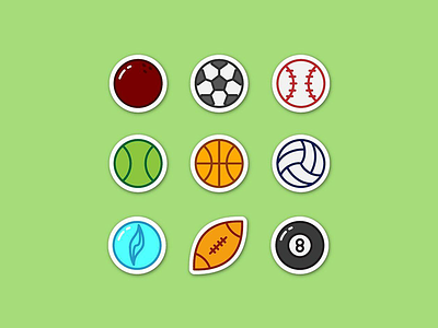 Ball Icon Stikers ball. sport cartoon filled line icons iconset stikers ui ux