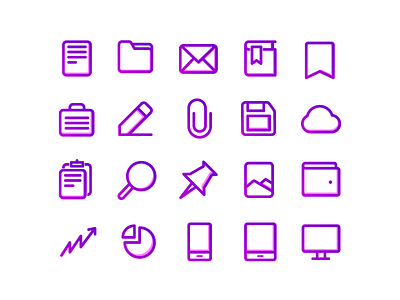 Purple Line Document Icons