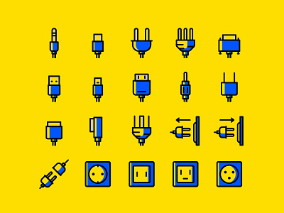 Plug Electricity Icons electric filled line icon icon pack icons interface line neon plug ui ux yellow