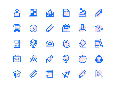 Tiny School Icons education funny funny signs icon icons icons design icons pack icons set iconset line material design material icons material kit material ui neon sign school