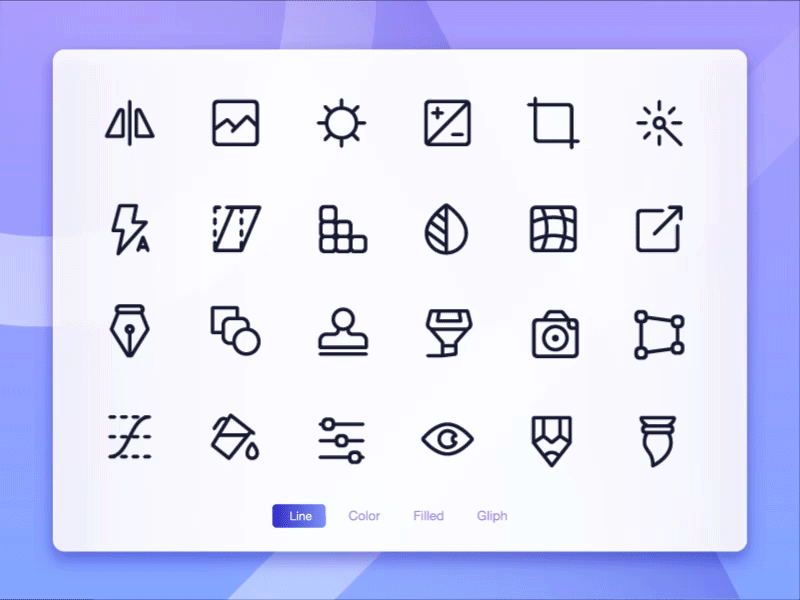 Photo Editor Icons animation app clean design gif icon icon a day icon artwork icondesign icons iconset illustartion illustrator interface line material design photo ui ux vector