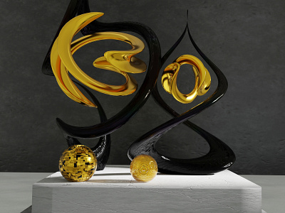 Fenomena / Oil & Gold 3d art composition design gold graphic design textures