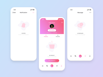 Empty State app cool colors design ecommerce empty screen empty state flat gradient background gradient color icons illustration illustrator ios mobile sketch app ui uidesign user interface user interface design vector