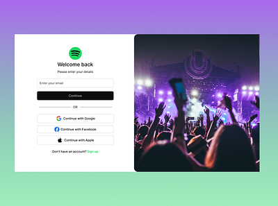 Spotify Login Page figma login login page music sign in sign up page spotify ui user interface ux