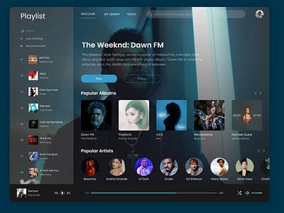 Music Playlist figma itunes listening music music music portal musics playlists spotify ui weeknd