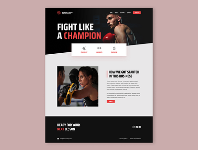 Boxing Fitness Website boxing concept figma fitness fitness website ui uiux workout