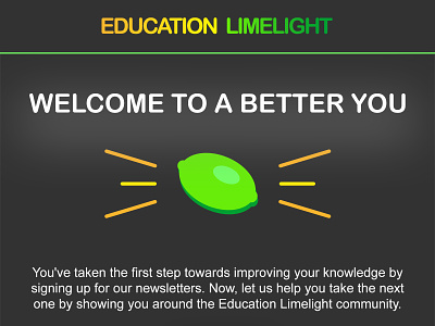 Education Limelight Welcome Email green grey lime marketing materials neon colors welcome email yellow