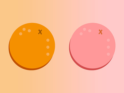 Fruitful Icons - Orange & Grapefruit flat design fruit grapefruit icon orange pink shapes