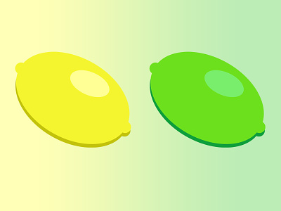 Fruitful Icons - Lemon & Lime flat design fruit green icon lemon lime shapes yellow