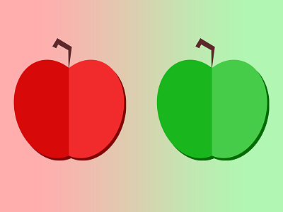 Fruitful Icons - Apples apple flat design fruit green icon red shapes stem