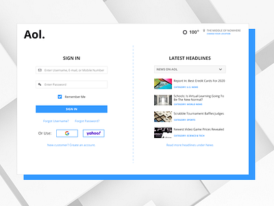 AOL Sign In Experience
