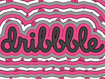 Dribbble Tracing black cursive dribbble dribbble logo grey letters outline pink trace tracing white writing