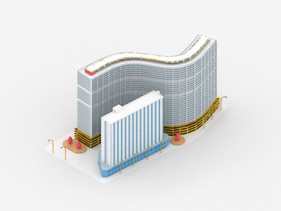 Copan, São Paulo arquitecture brazil c4d cinema 4d isometric low poly lowpoly