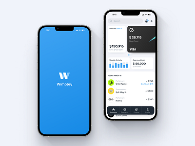 Wimbley | Banking Aggregator cards credit cards design mobile mobile app payments transfers ui ux