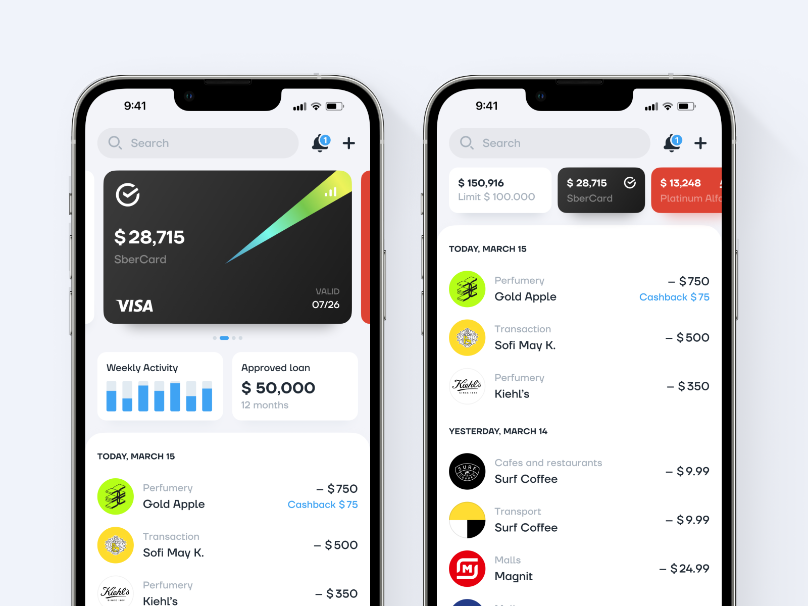 Wimbley | Banking Aggregator (Part 2) by Alexander Kremenskoy on Dribbble