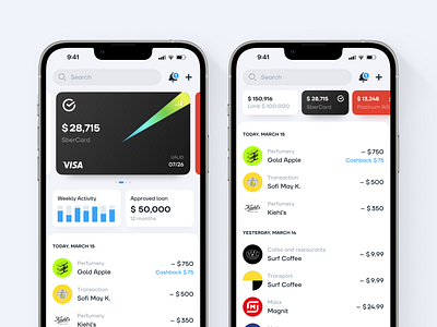 Wimbley | Banking Aggregator (Part 2) app banking credit cards mobile mobile design payments transfers ui ux