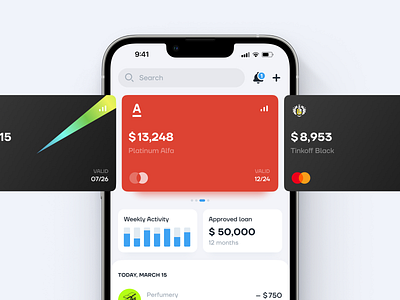 Wimbley | Banking Aggregator (Part 3) app banking credit cards mobile mobile design payments transfers ui ux