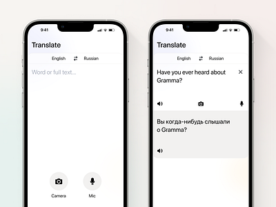 Gramma | Pocket Translator app design gradient minimal minimalism mobile mobile design translate ui ux