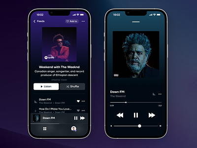 Playlist & Player | Music App app design gradients mobile mobile design music music app ui ux