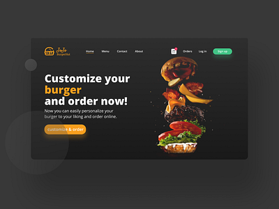 Personalized Burger Shop Web Application burger shop ui burgershop app customized burger ui food app ui ui ux