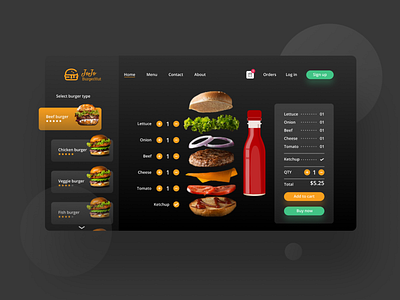 Personalized Burger Shop Web Application UI 2 burger ui burgershop ui ecommerce ecommerce food food app food website ui ui