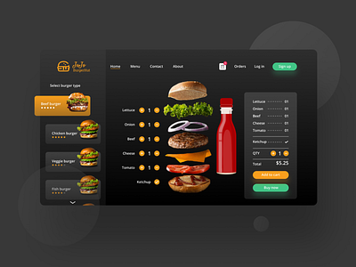 Personalized Burger Shop Web Application UI 2