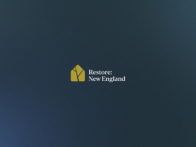 Restore New England house house icon logo new england serif font tree type